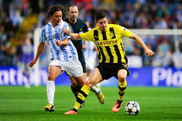 Robert Lewandowski of Borussia Dortmund v Malaga CF - Champions League