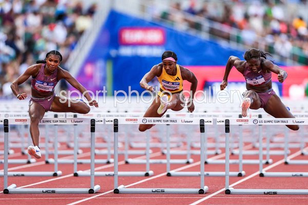 Masai Russell, Keni Harrison & Nia Ali 100m hurdles USOlympic Trials Eugene 2024
