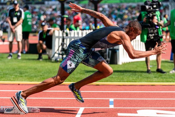 Quincy Hall USA 400m start Diamond League Final Eugene Oregon 2024