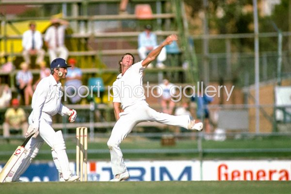 Jeff Thomson Australia bowls v England Brisbane Test Ashes 1982