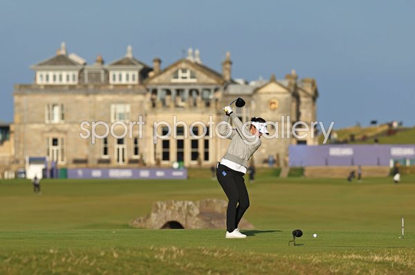 Lydia Ko New Zealand 18th tee Round 3 Women's British Open St Andrews 2024