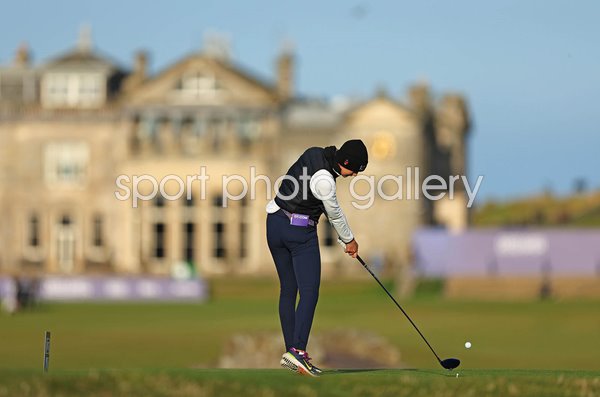 Nelly Korda USA drives 18th tee Round 3 Women's British Open St Andrews 2024