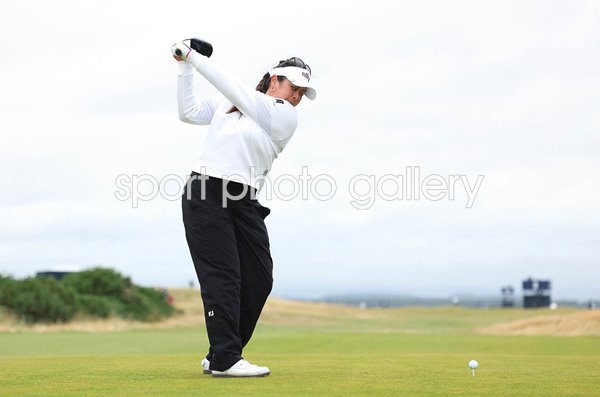 Lilia Vu USA drives 3rd tee Final Round Women's British Open St Andrews 2024
