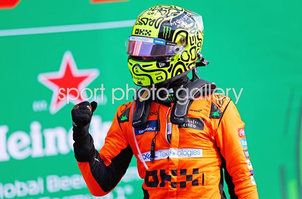 Lando Norris Great Britain celebrates winning Netherlands Grand Prix 2024