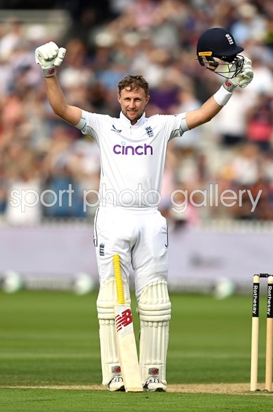 Joe Root England celebrates record equalling 33rd Test Century v Sri Lanka Lord's 2024