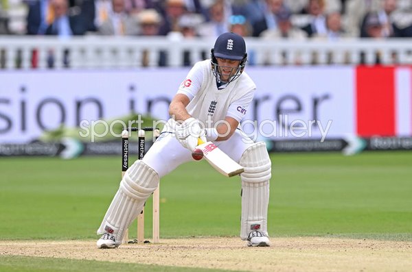 Joe Root England scoop shot during redord 34th test century Lord's Test 2024