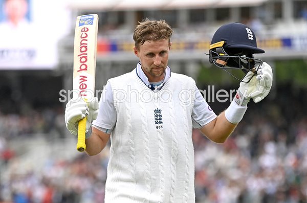 Joe Root England salutes the crowd after record 34th century Lord's 2024