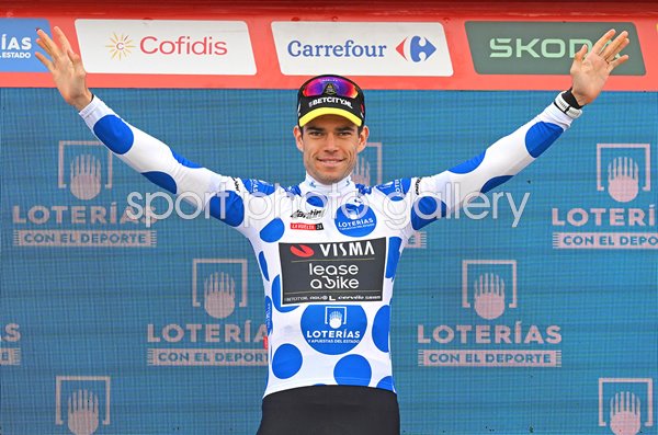 Wout van Aert Belgium Polka Dot Mountain Jersey Stage 13 Vuelta 2024