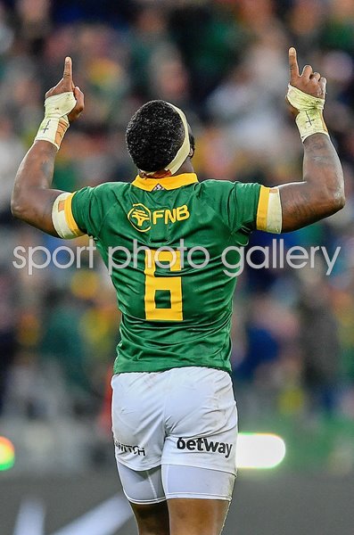 Siya Kolisi South Africa celebrates v New Zealand The Rugby Championship Cape Town 2024