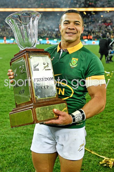 Cheslin Kolbe South Africa celebrates win v New Zealand The Rugby Championship Cape Town 2024