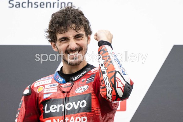 Francesco Bagnaia Italy & Ducati wins German Moto GP Race 2024