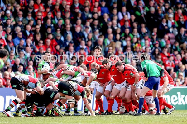 Harlequins v Munster scrummage Heineken Cup Quarter Final 2013