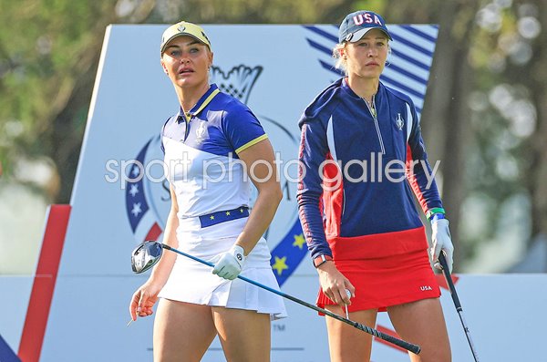 Charley Hull Europe v Nelly Korda USA Sunday Singles Top Match Solheim Cup 2024
