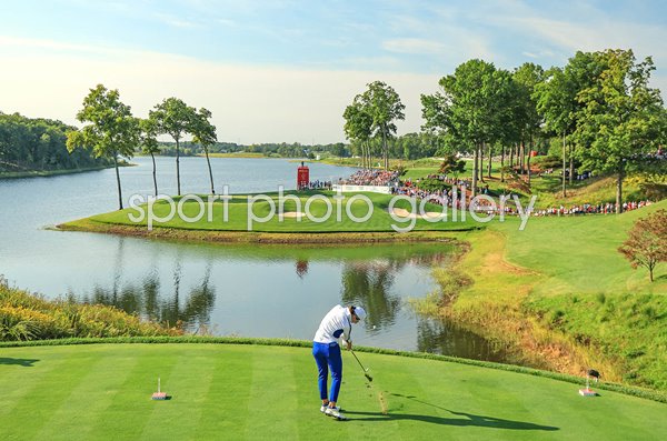 Carlota Ciganda Europe 11th tee Robert Trent Jones Golf Club Solheim Cup 2024