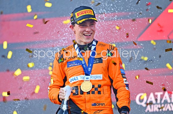 Oscar Piastri Australia celebrates Azerbaijan F1 Grand Prix win 2024
