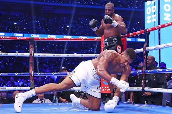 Daniel Dubois knocks down Anthony Joshua Wembley Stadium 2024