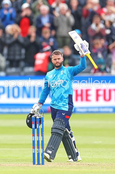 Ben Duckett England celebrates century v Australia 5th ODI Bristol 2024