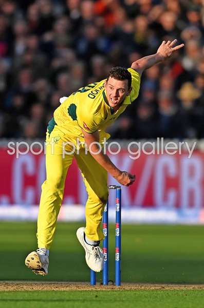 Josh Hazlewood Australia bowls v England 4th ODI Lord's 2024