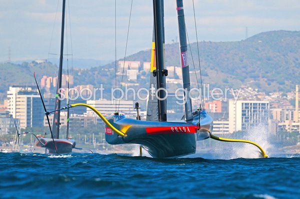 Luna Rossa chases Ineos Britannia Louis Vuitton Cup Final America's Cup Barcelona 2024