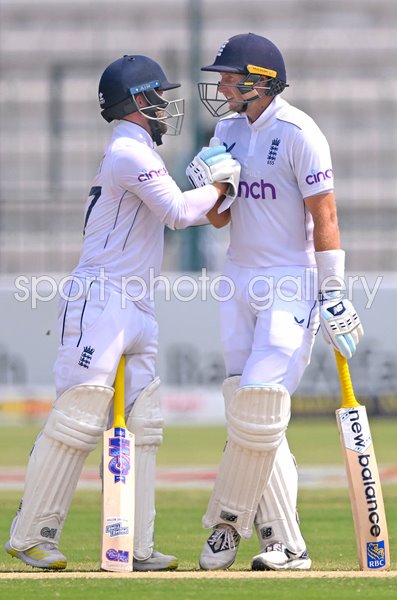 Joe Root England's Record Test run scorer congratulated by Ben Duckett Multan 2024