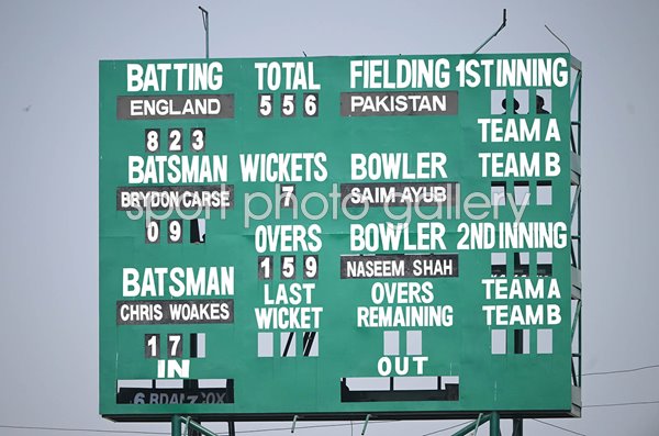England 823 for 7 scoreboard v Pakistan 1st Test Match Multan 2024