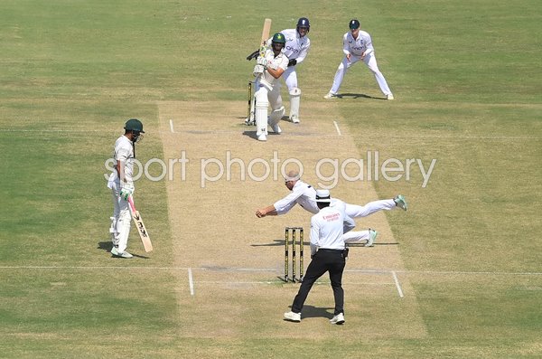 Jack Leach diving catch v Shaheen Afridi Pakistan 1st Test Multan 2024