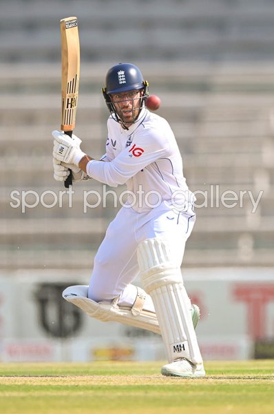 Jack Leach England bats v Pakistan 2nd Test Match Multan 2024