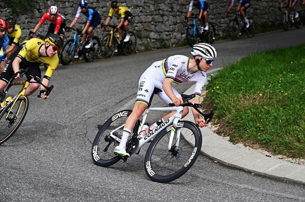 Tadej Pogacar Slovenia descends Il Lombardia Como Italy 2024