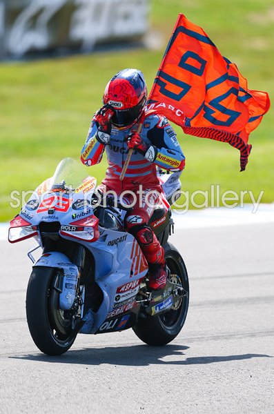 Marc Marquez Spain celebrates Australian Moto GP win 2024