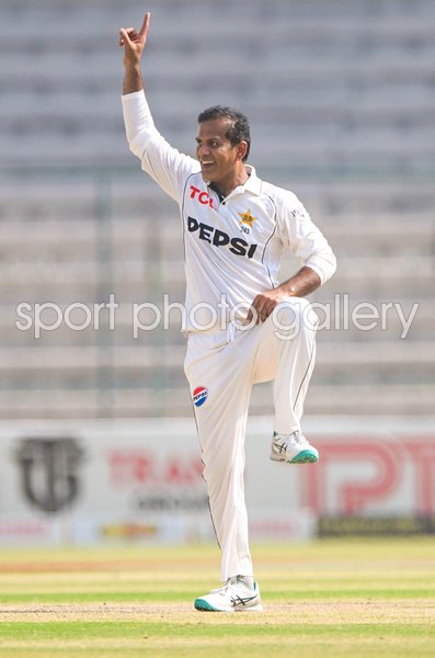 Noman Ali Pakistan celebrates Sajid Khan style v England 2nd Test Multan 2024