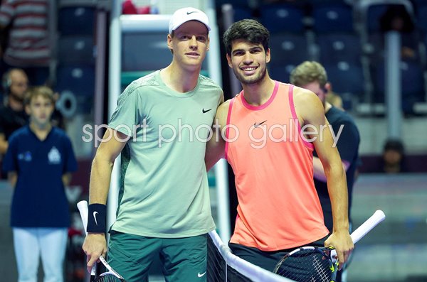 Jannik Sinner Italy v Carlos Alcaraz Spain Six Kings Slam 2024 