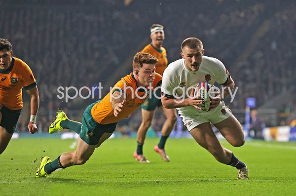 Ollie Sleightholme England scores v Australia Autumn Series Twickenham 2024