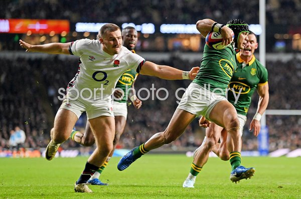 Cheslin Kolbe South Africa scores v England  Autumn Series Twickenham 2024