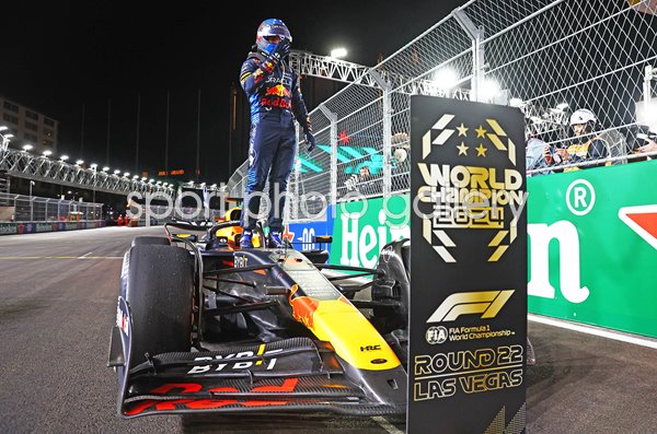 Max Verstappen Red Bull Racing celebrates 4th World Drivers Title Las Vegas 2024