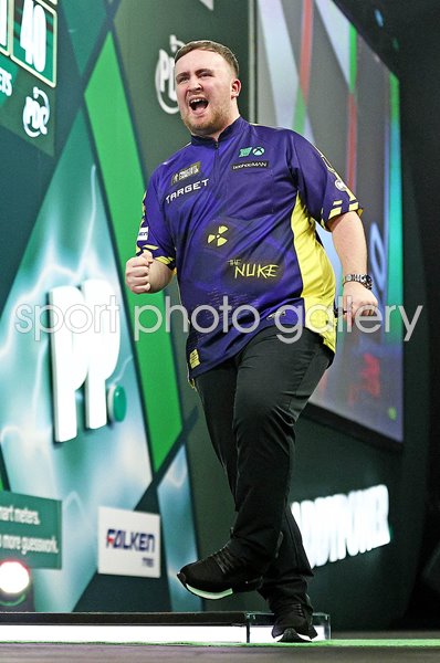 Luke Littler England celebrates win v Ian White World Darts Championships 2025