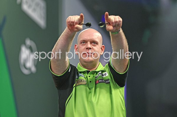 Michael van Gerwen Netherlands celebrates Semi-Final win World Darts 2025