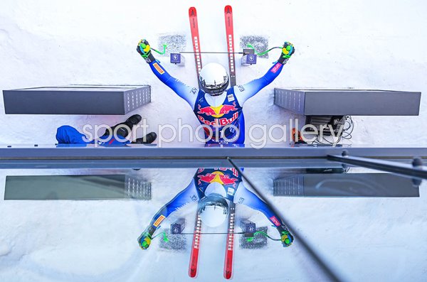 Florian Schieder Italy Starting Gate Reflection World Cup Downhill Kitzbuehel 2025