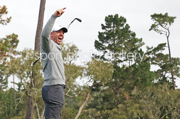 Rory McIlroy celebrates hole-in-one 15th Spyglass Hill Pebble Beach Pro-Am 2025  