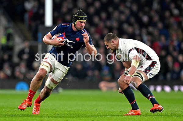 Gregory Alldritt France v Tom Willis England Twickenham Six Nations 2025