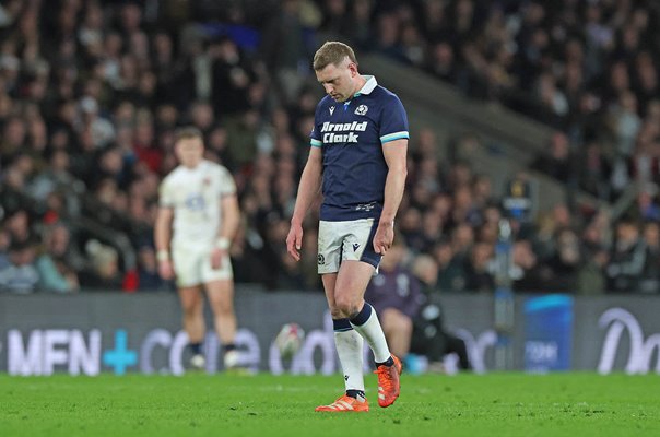 Finn Russell Scotland looks dejected after loss to England Twickenham Six Nations 2025