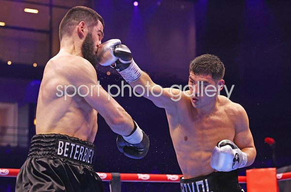 Dmitrii Bivol lands punch v Artur Beterbiev World Title Rematch Riyadh 2025
