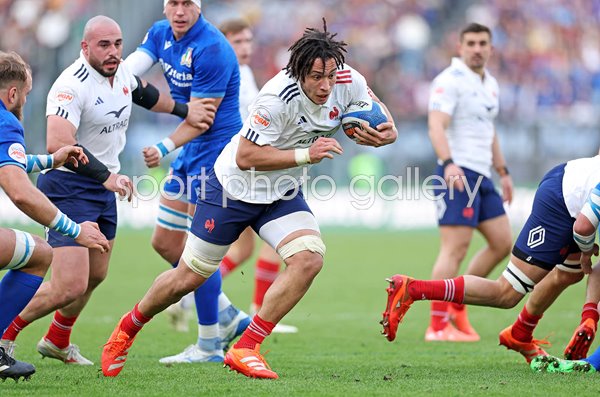 Mickael Guillard France scores v Italy Rome Six Nations 2025