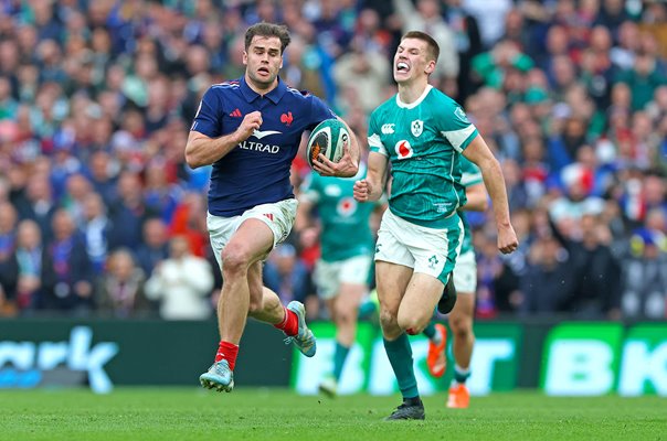 Damian Penaud France breakaway try v Ireland Dublin Six Nations 2025