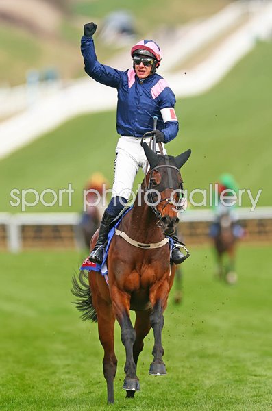 Paul Townend riding Kopek Des Bordes celebrates winning 1st race of Cheltenham 2025