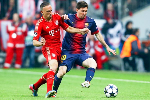 Lionel Messi of Barcelona v Franck Ribery of Bayern Munich