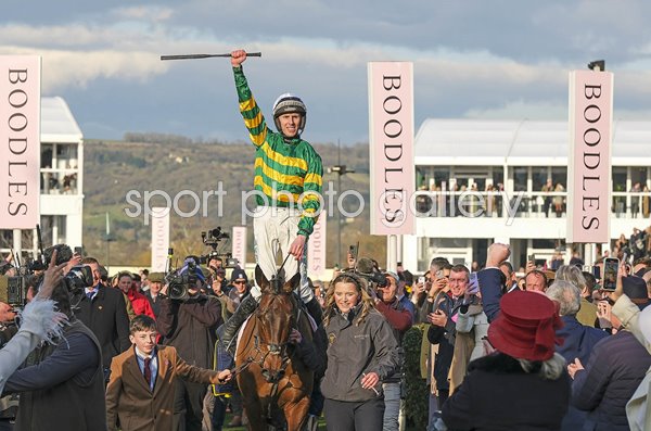 Mark Walsh riding Inothewayurthinkin return to the winners enclosure Cheltenham Festival 2025 