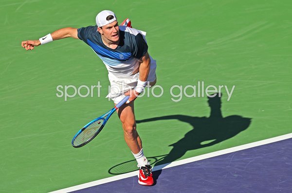 Jack Draper Great Britain serves BNP Paribas Open Indian Wells 2025