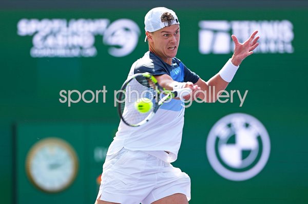 Holger Rune Denmark forehand BNP Paribas Open Indian Wells California 2025