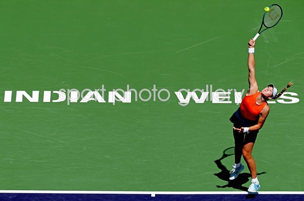 Mirra Andreeva serves to Aryna Sabalenka BNP Paribas Open Final Indian Wells 2025
