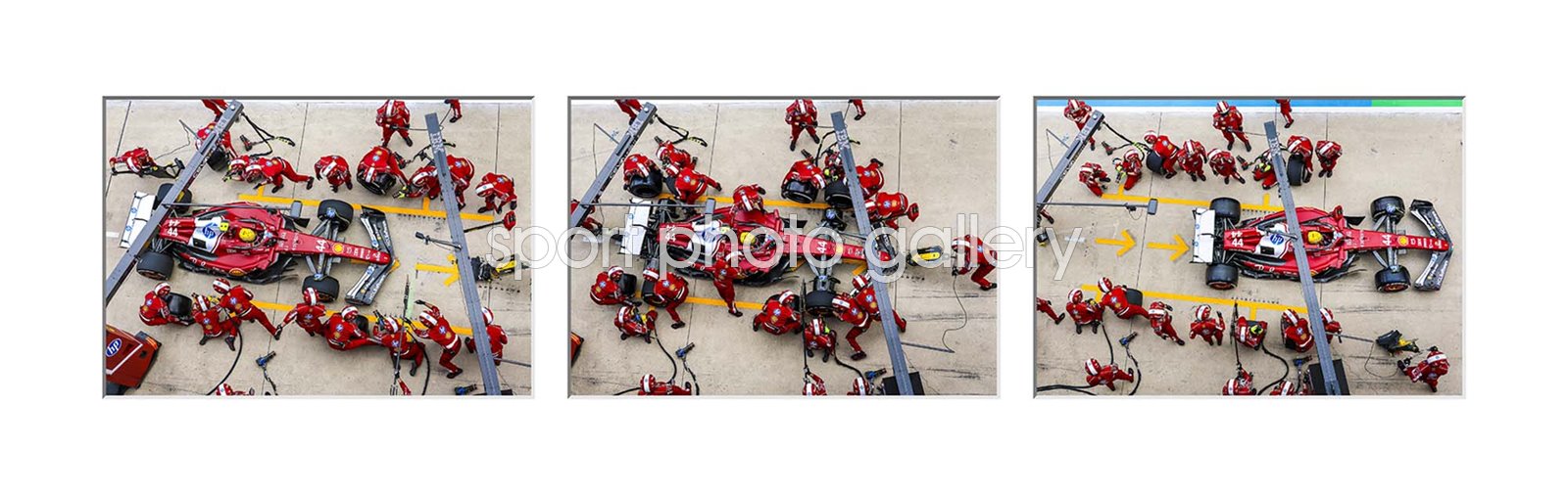 Lewis Hamilton Ferrari Pit Stop Triple Collage Lewis Hamilton Ferrari Pit Stop Triple Collage